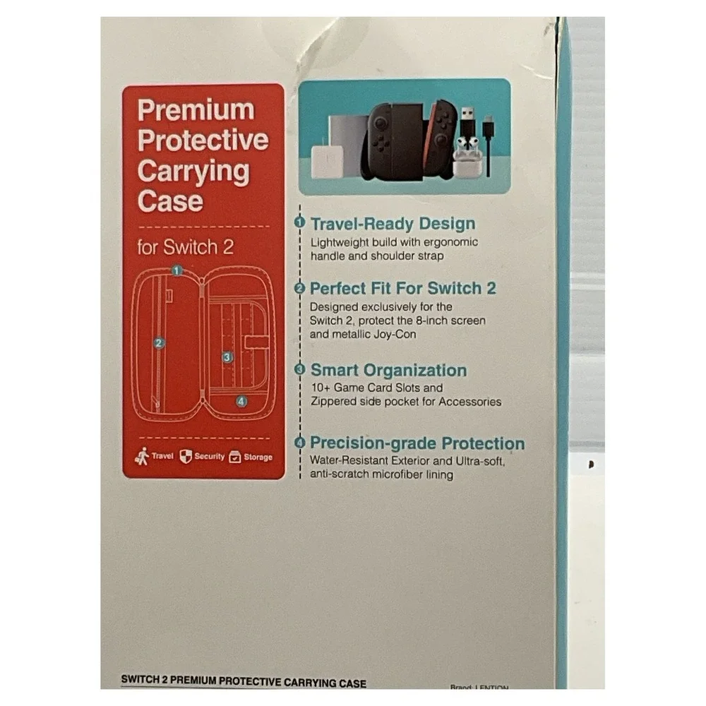 LENTION M368 Premium Protective Carrying Case for Nintendo Switch‎ 2 Black Bag